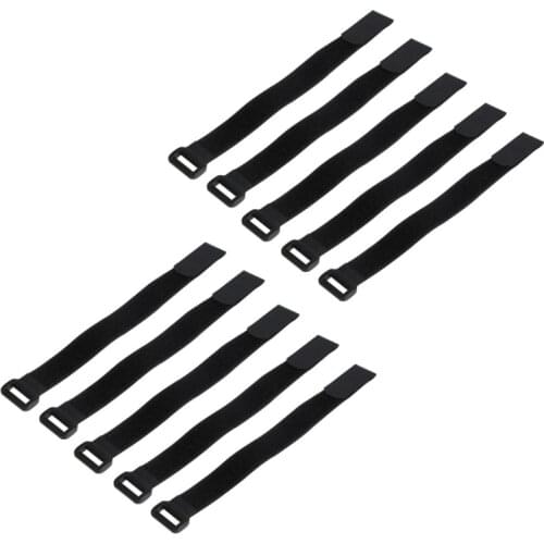 10Pcs 30x2cm Strong For RC Tie Battery Down Reusable Strap Antiskid Cable Straps Blue Black
