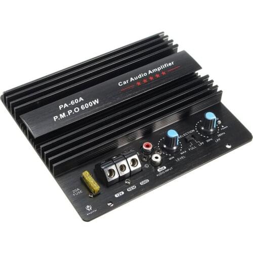12V Mono 600W High Power Car Audio Amplifier PA-60A Fashion Wire Drawing Powerful Bass Subwoofers Amplifier With 20A Fuse