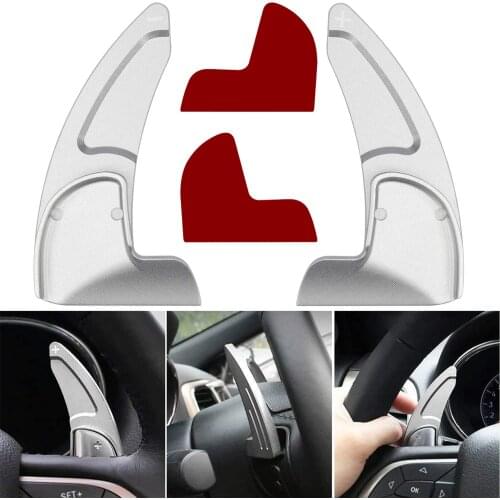 2 pcs DSG Steering Wheel Shift Paddle Shifter Transfer Extension For Dodge Charger Challenger Durango RT & Scat Pack (Silver)