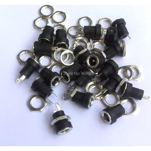 200PCS/LOT x Copper 3A 5.5mm x 2.5mm DC Plug Socket Power Charger Panel Mount Screw Nut