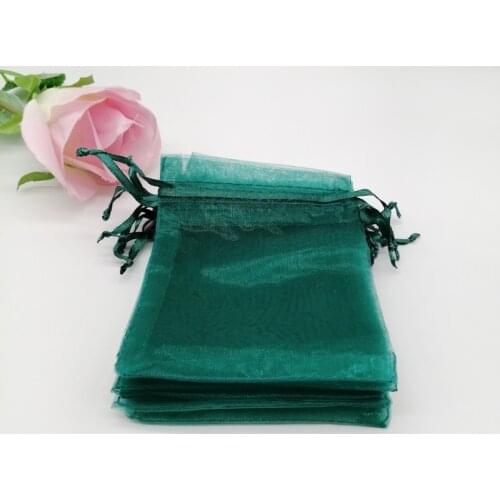 200pcs Dark Blackish Green Gift Bags for Jewelry Bags Packaging Organza Bag Drawstring Bag Wed/Woman Gift Bag Display Pouches