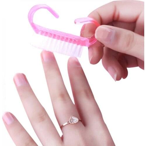 5Pc Nail Art Plastic Cleaning Brush UV Gel Finger Care Dust Clean Handle Scrubbing Tool File Manicure Pedicure