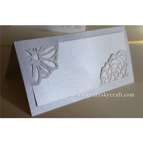 50pcs/lot laser cut new flowers lotus Name Place Seat Paper Wedding Invitations Table Cards for Party supplies Marriage favors