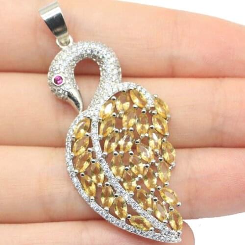 34x21mm Delicate Fine Cut Dazzling Created Fire Rainbow Mystic Topaz White CZ For Womans Bride Wedding Silver Pendant