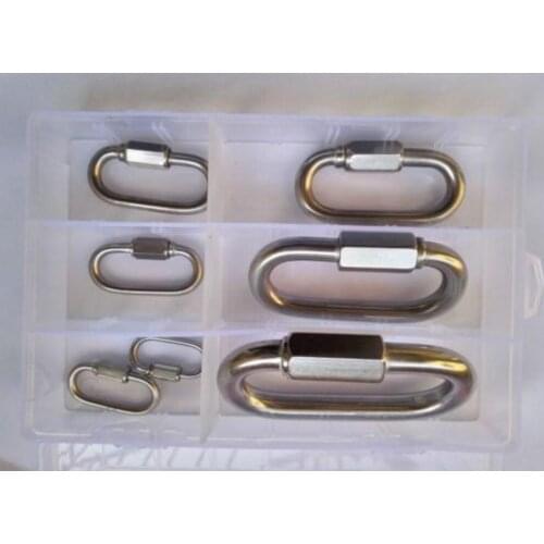 6pcs M4-M12 Stainless Steel Rotating Universal Ring 8-Model Chain Link Buckle Ring Belt