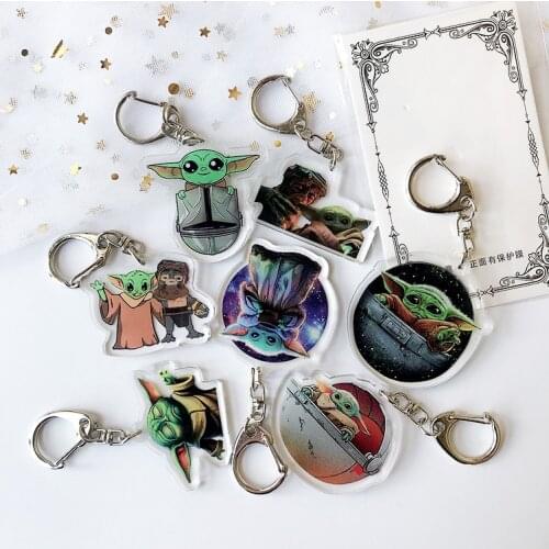 Marvel Star Wars Mandalorian yoda baby Yoda baby keychain pendant acrylic keychain accessories Christmas gifts for childrens