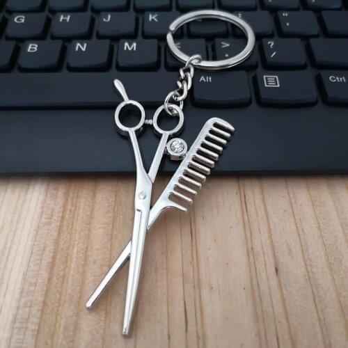 Creative scissors key chain key ring comb keychain for women key holder high quality portachiavi chaveiro llaveros bag charm