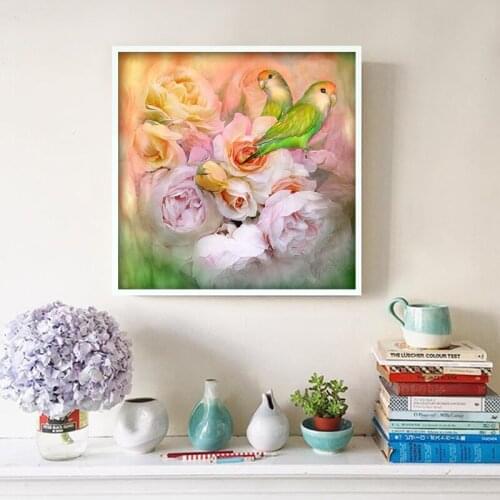 DIY digital painting flower and bird romantic lake art decorative painting creative adult hand-painted decompression