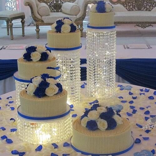 DZ4pcs Crystal Wedding Cake Asian Wedding Cake Stand Banquet Party Cake Display Birthday Decoration Wedding Cake Cupcake Display