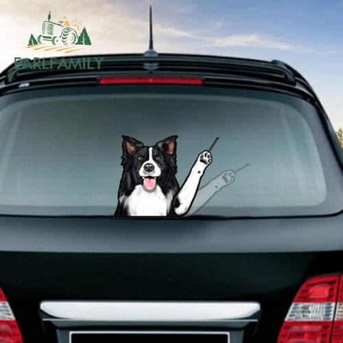 EARLFAMILY 20cm for Border Collie Wiper Car Stickers Motorcycle Campervan Decal Windshield Graffiti Trunk Funny Scratch-Proof