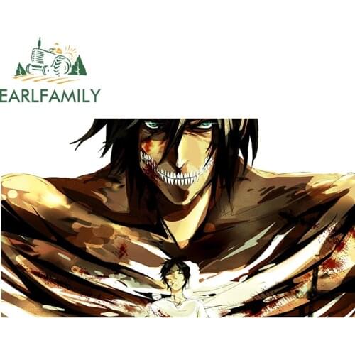 EARLFAMILY 13cm x 7.3cm Poster Car Stickers for Attack on Titan Personality Waterproof Decals Door Bumper Car Assessoires