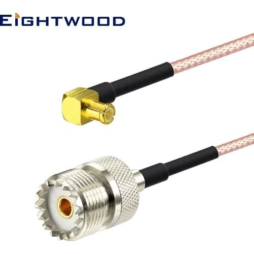 Eightwood RF Coaxial Cable MCX Right Angle Jack to UHF Straight Jack SO-239 Pigtail RG316 15cm for RTL SDR USB Stick Dongle
