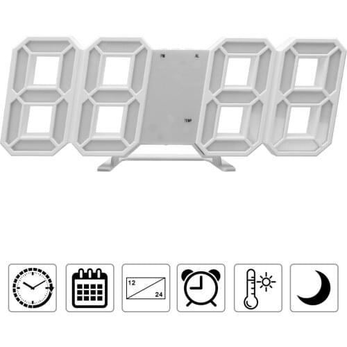 Calendar Thermometer Electronic Clock Digital Clocks Hanging Watch LED Digital Wall Clock Alarm Snooze Table Clocks