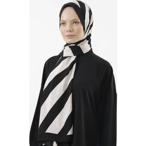 Woman Medina Silk Fabric Black White Luxury Qualit Hijab Scarf Long Muslim Shawl Turban Tie Head Wraps For Women Africa Headband