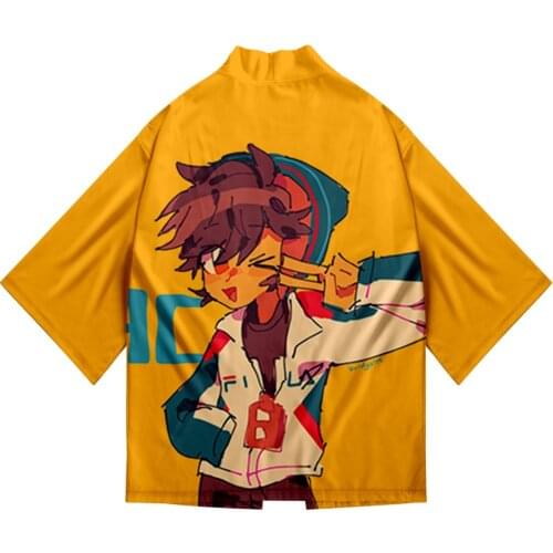 Kawaii Tees Quackity Kimono Cardigan Summer Streetwear Samurai Costume Batwing Sleeve Shirt Kimono Casual 3D P Trendy Clothing
