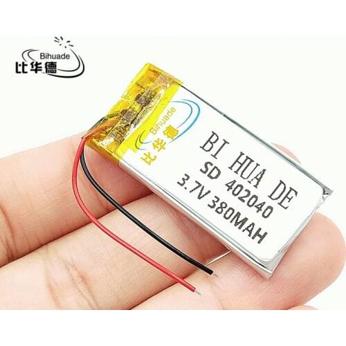 Li-Po 5pcs [SD] 3.7V,380mAH,[402040] Polymer lithium ion / Li-ion battery for TOY,POWER BANK,GPS,mp3,mp4,cell phone,speaker