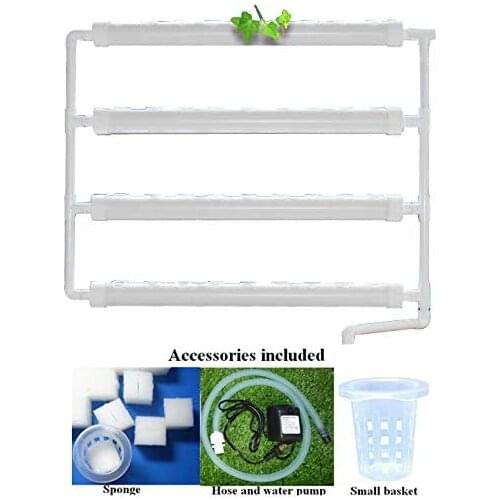 INTBUYING Hydroponic Site Grow Kit Wall Mounted 36 Holes Garden Tool Veranda Plant System 4 Pipes