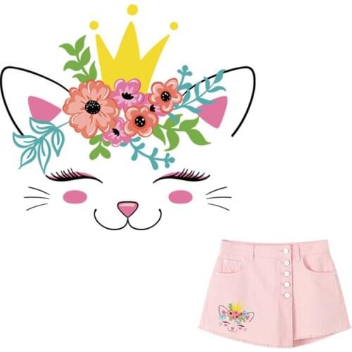 Flower Unicorn Clothes Stickers Girl T-Shirt Heat Press Hot Tear Hoodie Tops Diy Transfer Paper Stickers