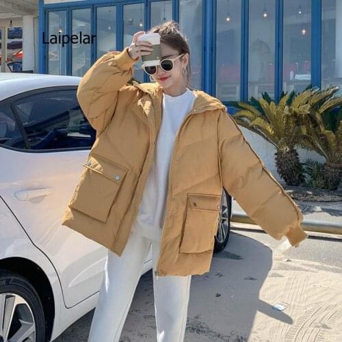 New Warm Woman Jacket Winter Loose Down Jacket Parkas Women Short Cotton Coats Female Korean Hooded Cotton Padded Coat Outwear