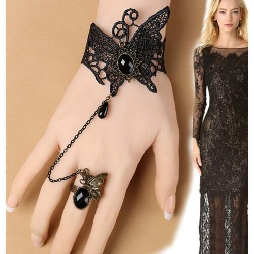 2020 New Retro Steampunk Gloves Womens Wrist Equipment Victorian Girl Bracelet Love Heart Handguard Butterfly Flower Lace Brace