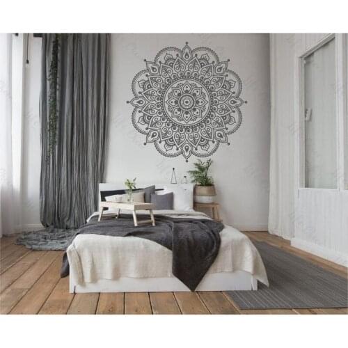 Mandala Flower Wallpaper India Bedroom Living Room Sticker Flower Art Sticker Mural Vinyl Home Decor Mural Living Room Wallpaper