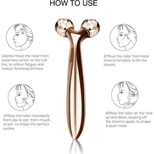 Face Slimming 3D Roller Massager 360 Rotate Thin Face Full Body Lifting Wrinkle Remover Facial Massage Tool Y Shape Massager