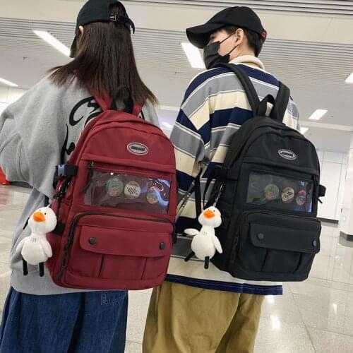 Large Capacity Womens Backpack 2021 New Korean Couple School Backpacks Women Men Trendy Travel 14 Inch Laptop Book Bags Ladies