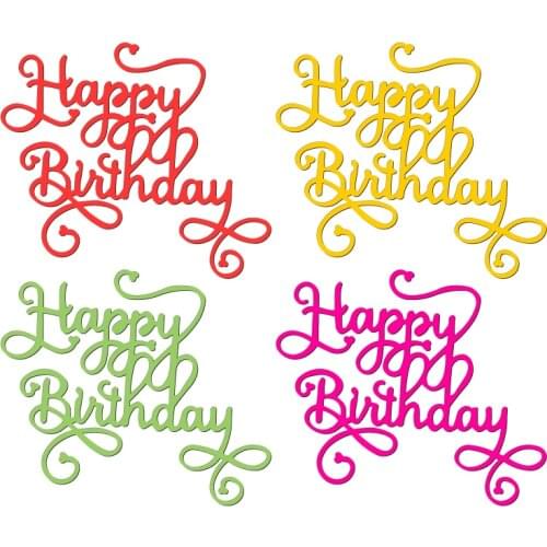 New happy Birthday Wooden die Scrapbooking C-2297 Cutting Dies for common die cutting machines on the market