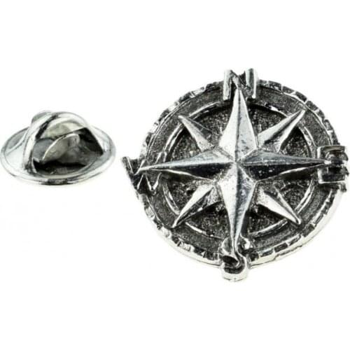 Lapel Pin wind Rose Steel