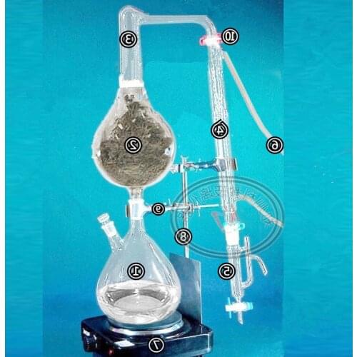 500mL/1L/2L Glass Instrument Essential Oil Extraction Separator Steam Distillation Device Home DIY Glass Distiller