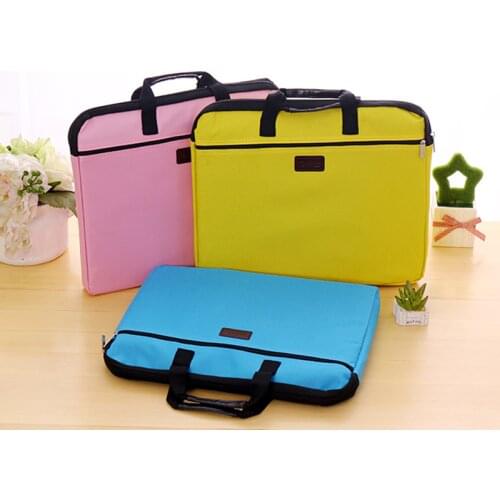 Portable document bag canvas A4 office zipper bag large capacity men women handbag multi-layer information bag briefcase meeting