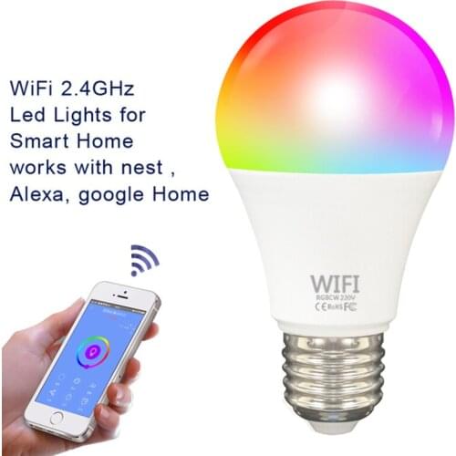 Smart Wifi Bulb Dimming E27/B22 LED Light Bulb Smart Home 9W RGBCW Smart Light Bulb Voice Control Work With Alexa Google Home