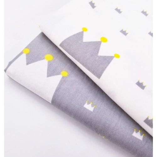 High Quality Crown Printed Cotton Twill Fabric Patchwork Handmade DIY Sewing Quilting Material Crafts Fabric For Home Textile