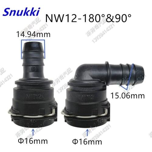 High quality NW12 black connector water pipe fittings 180 and 90 degree 2pcs a lot