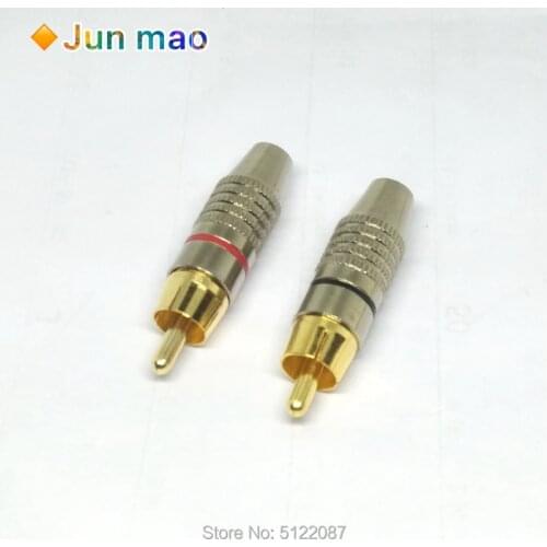 10pcs RCA Connector Soldering Connector Audio Video Plug DIY RCA Speaker Adapter Plug for DIY Audio Video Cable
