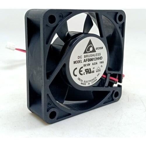 2pcs AFB0612HHD For Delta 6cm 6020 DC 12V computer case power fan afb0612hhd double ball mute Axial cooling fan