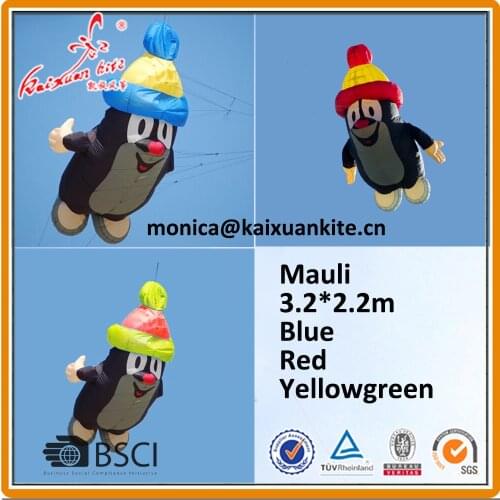 3.2*2.2m Mauli, Christmas Penguin Line Laundry, inflatable show kite from Weifang kaixuan kite factory