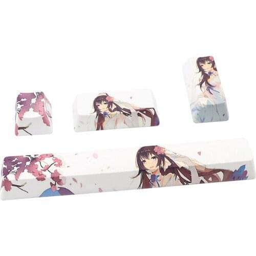 CPDD 4pcs PBT Personalized Five Side Dye-Subbed OEM Profile Keycap for Mechanical Keyboard Kailh Gateron Outemu Cherry MX