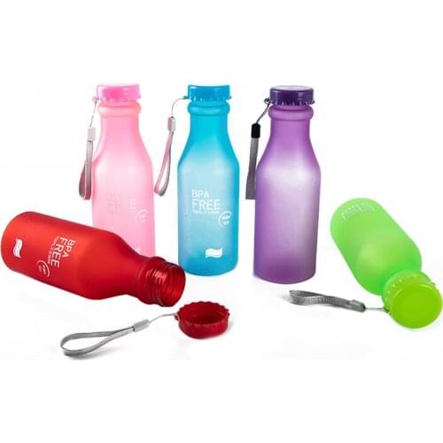 550ML Candy Color Water Bottles Leak-proof Drinking Cup Kettle Outdoor Sports Water Bottle for Travel Running Camping