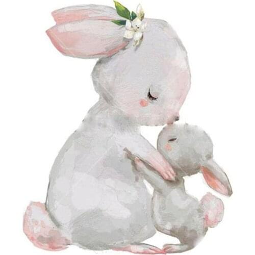 5D DIY Lovely Bunny Diamond Mosaic Painting Art Diamond Embroidery Rhinestone Cross Stitch Mosaic Kits Animals Rabbit Home Decor