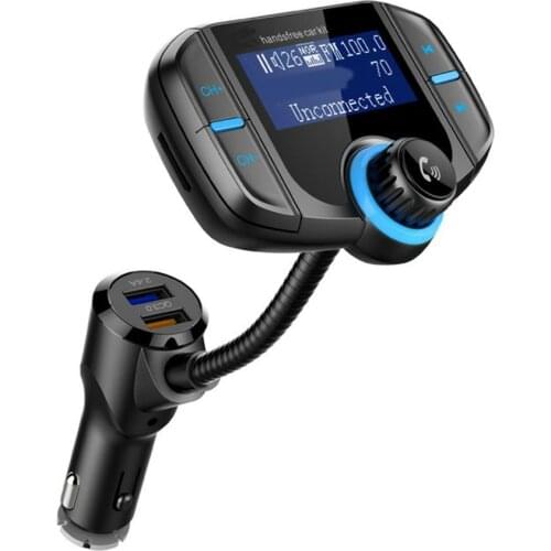 Car FM Transmitter BT70 Wireless Hands-free Car Radio Adapter QC3.0 And 2.4A Dual USB Ports Smart MP3 Player