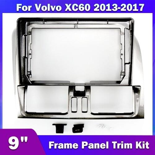 CarBar 9" Double Two 2 Din Car Radio Fascia For Volvo XC60 2013-2017 Dash Dashboard Frame Panel Trim Kit Stereo