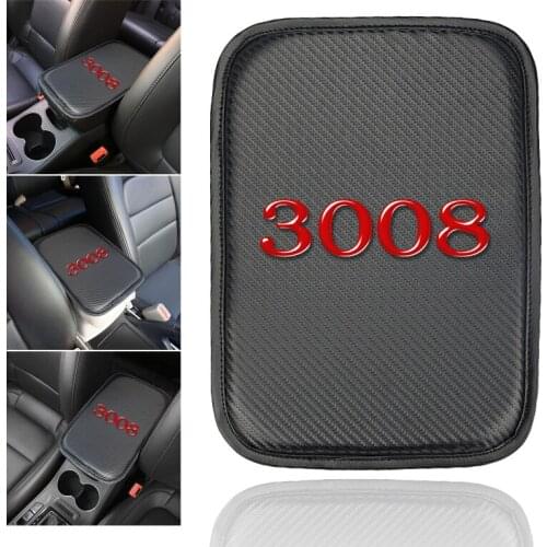 Car Armrests Cover Pad Console Arm Rest Pad For Peugeot 3008 peugeot 206 307 308 207 406 407 408 Auto Accessories