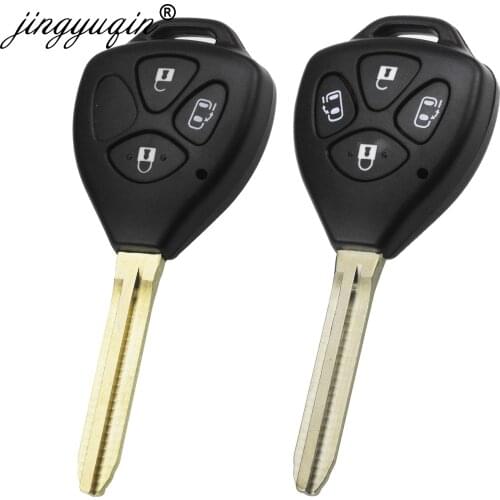 Jingyuqin Remote Blank Key Shell fit for Toyota Corolla Alphard Camry TOY43 3/4 Buttons Fob Case
