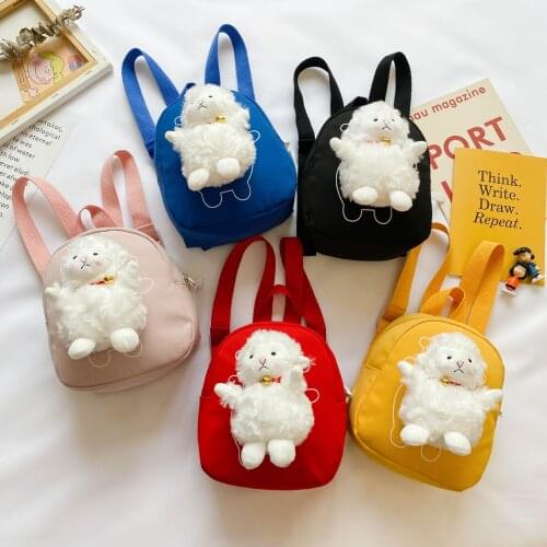 Childrens plush sheep bag new backpack cute lamb baby small backpack western style boys and girls school bag