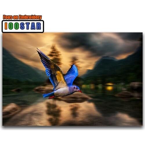 DIY 3D Diamond mosaic animal Full Round Diamond painting Blue kingfisher Full Square Diamond embroidery Cross stitch bird