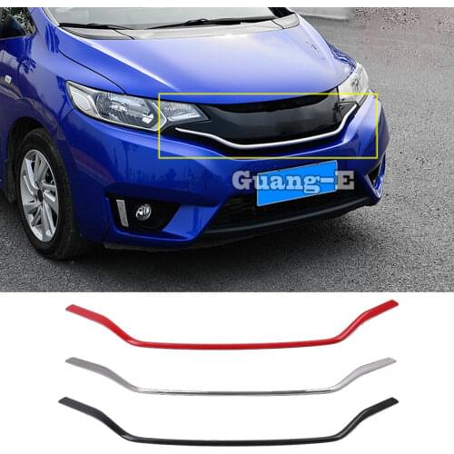 For Honda FIT JAZZ 2014 2015 2016 Car Styling Body Cover Bumper Engine ABS Chrome Trim Front Bottom Grid Grill Grille Frame 1pcs