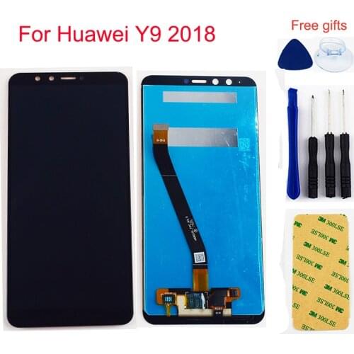 For Huawei Y9 2018 LCD Display Screen Touch FLA-L22 FLA-LX2 FLA-LA10 FLA-LX1 FLA-LX3 Digitizer Sensor Glass Assembly LCD Frame