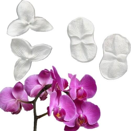 Phalaenopsis Petals Mold Fondant Cakes Decorating Tools Silicone Molds Sugarcraft Chocolate Baking Tools For Cakes Gumpaste Form