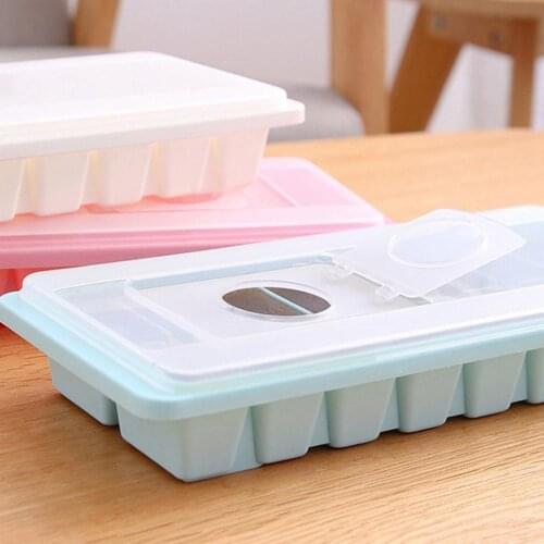 Ice Cube Tray 16 Cubes Ice Cube Maker Mold With Lids For Ice Cream Party Whiskey Cocktail Cold Drink Ice Tray Cube Storage Conta